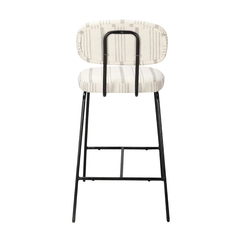 Scaun de luat masa tapițat cu piciorul metalic cu spate