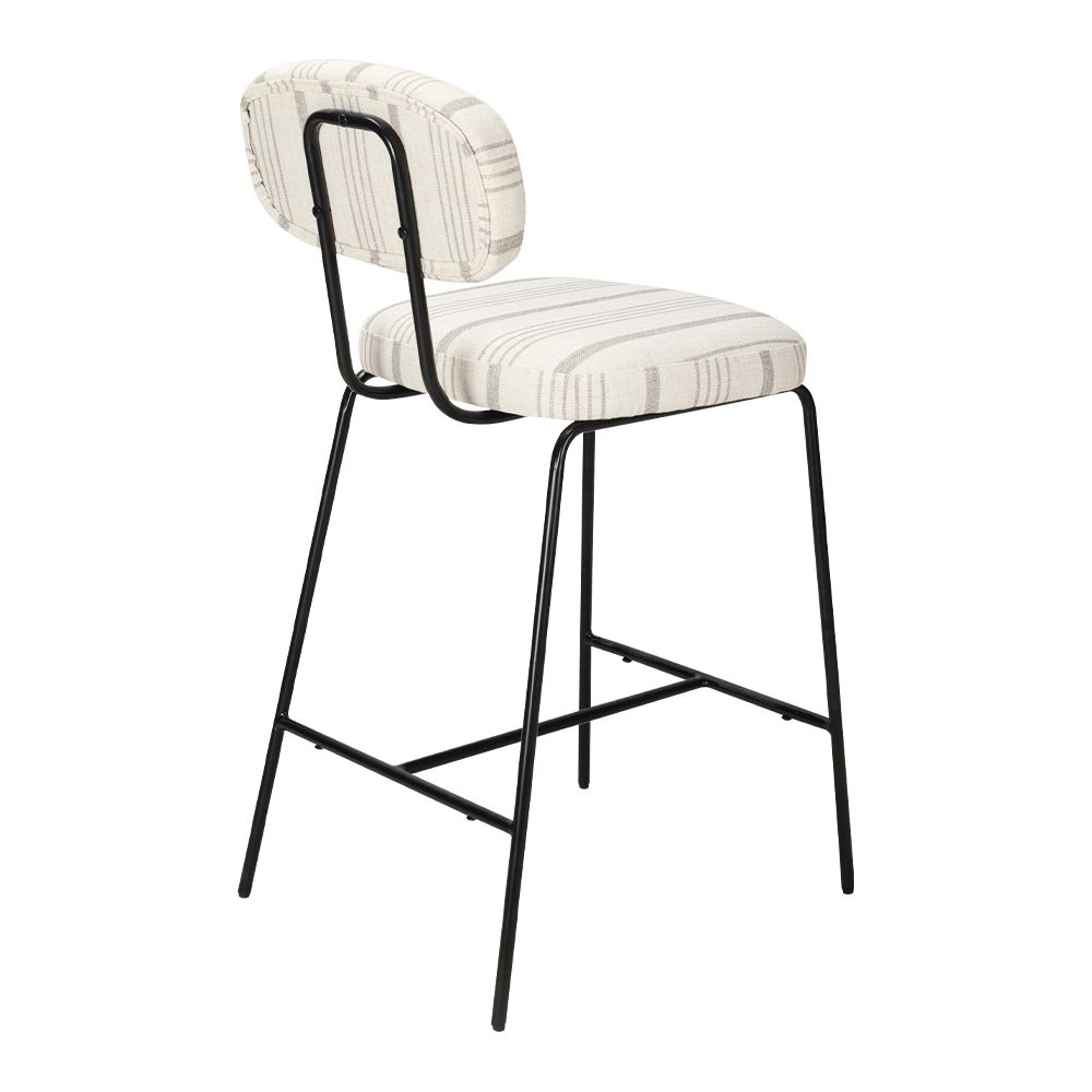 Scaun de luat masa tapițat cu piciorul metalic cu spate