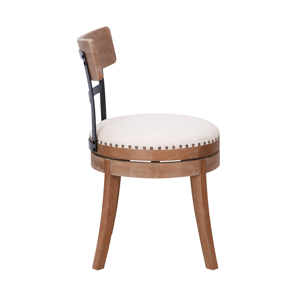 Scaun rotund din lemn solid din lemn