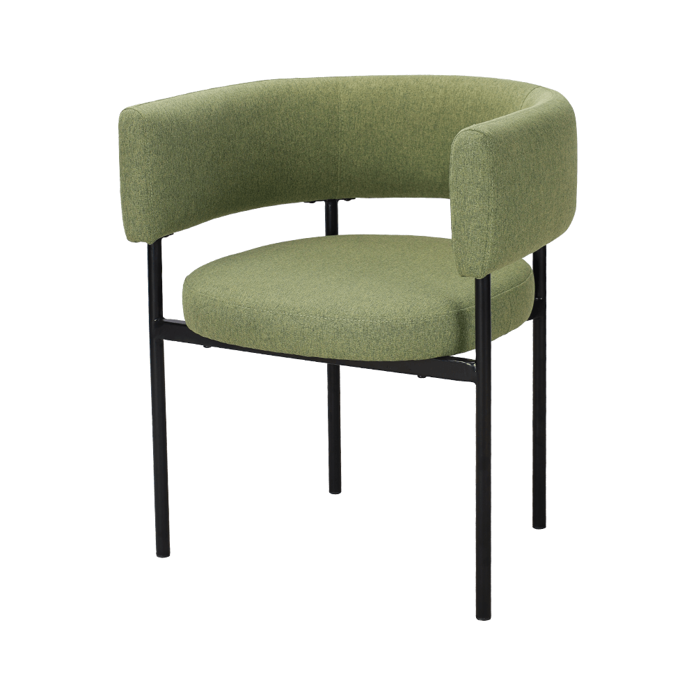 Scaun de luat masa cu picioare cu metal verde acid
