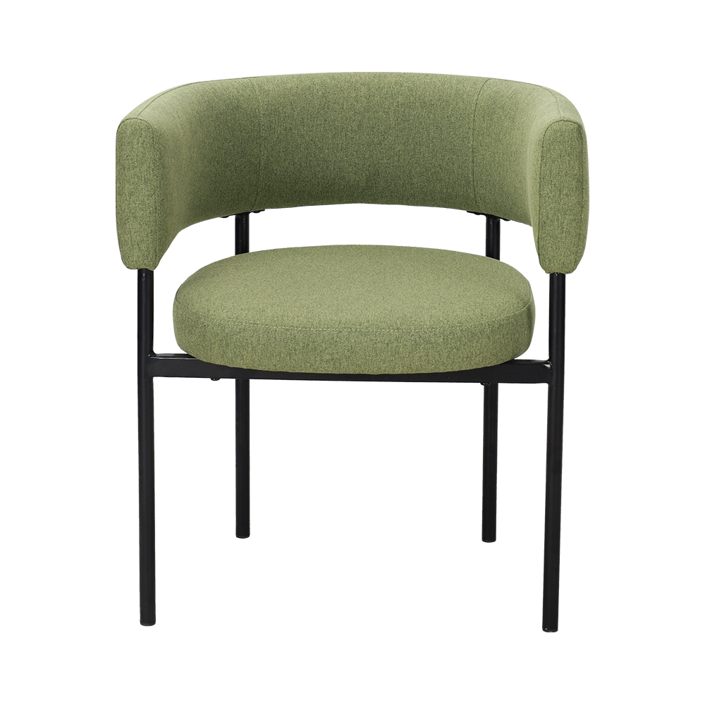 Scaun de luat masa cu picioare cu metal verde acid